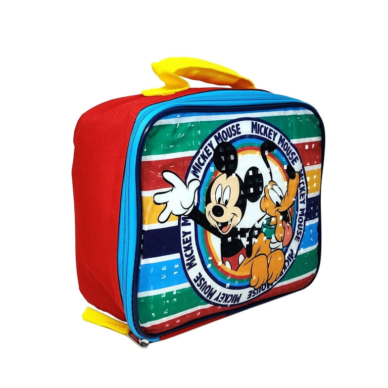 Disney Mickey Mouse Lunch Bag Insulated Pluto Boys Girls Red Yellow Blue