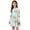 Sky Blue, variant on Girls Easter Bunny Egg Basket Print Long Sleeve A-Line Dress Sky Blue Kids Big Girl Spring Party Casual,Size 13-14 T