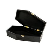 Creative Hobbies 12 Black Painted Wood Coffin Box - Halloween Coffin Box, Fillable Hinged Box for Halloween Décor, Party Favor, Goth, Doll Coffin, Pet Casket…