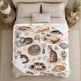 thumbnail image 5 of Whimsical Cat Cottage Watercolor Art, Peaceful Pet Portrait Pattern, Warm Flannel Blanket for Living Room and Bedroom, Cat Lovers Just Because Gift, Pet Lover Home Decor, 5 of 9