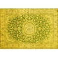 thumbnail image 1 of Ahgly Company Machine Washable Indoor Rectangle Medallion Yellow Traditional Area Rugs, 2' x 5', 1 of 4