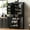 Black, variant on Harper & Bright Designs Farmhouse Kitchen Pantry Cabinet with Shelves and Door, Freestanding Cupboard Storage Cabinet with 2 Drawers and 3 Pull Out Cabinet Organizers, Black