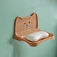 thumbnail image 1 of Almacenamiento y organización del baño, encantadora jabonera de pared con forma de oso pequeño, jabonera para inodoro, sin acumulación de agua ni drenaje, estructura desmontable, jabonera, estante de, 1 of 6
