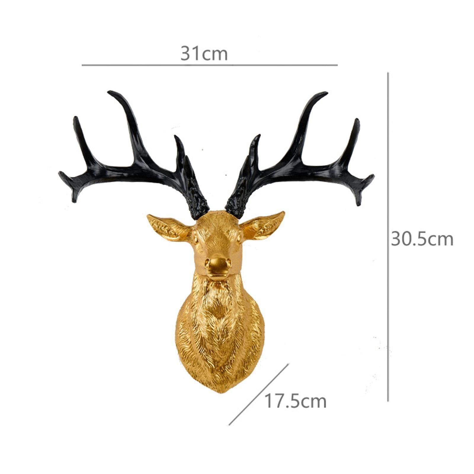 Fiocias Toilet Paper Holder Paper Towel Holder Countertop Kitchen Roll Holder Deer Head Statue Iron Material Suitable for Room Office Bedroom G