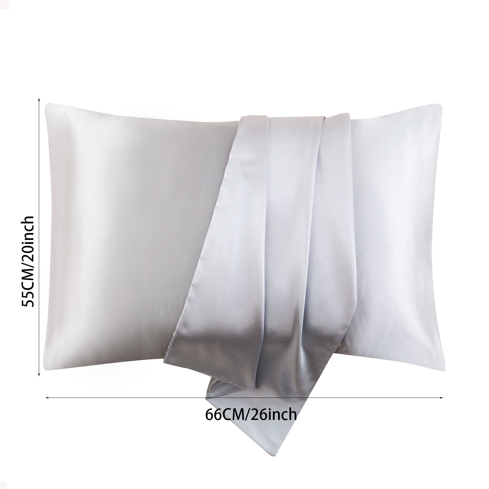 Weloille Faux Silk Pillowcase Set 20x26 in 2Pcs Envelope Closure, Beauty Sleep Pillow Cases for Hair and Skin Care, Multiple Colors Home Essentials