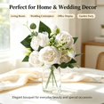 thumbnail image 5 of White Artificial Peony Bouquet, 5-Head Silk Fake Flowers for Wedding Bridal Valentines Home Centerpiece Decor, 5 of 8