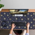 thumbnail image 4 of Long Mouse Pads for Desk,Dark Blue Sun Moon Star Pattern Desk Mats on Top Of Desks, Desk Mouse Pad Extra Large with 3mm Non-Slip Base and Stitched Edge for Gaming,Office,Work,Home 47.3"x23.6", 4 of 6