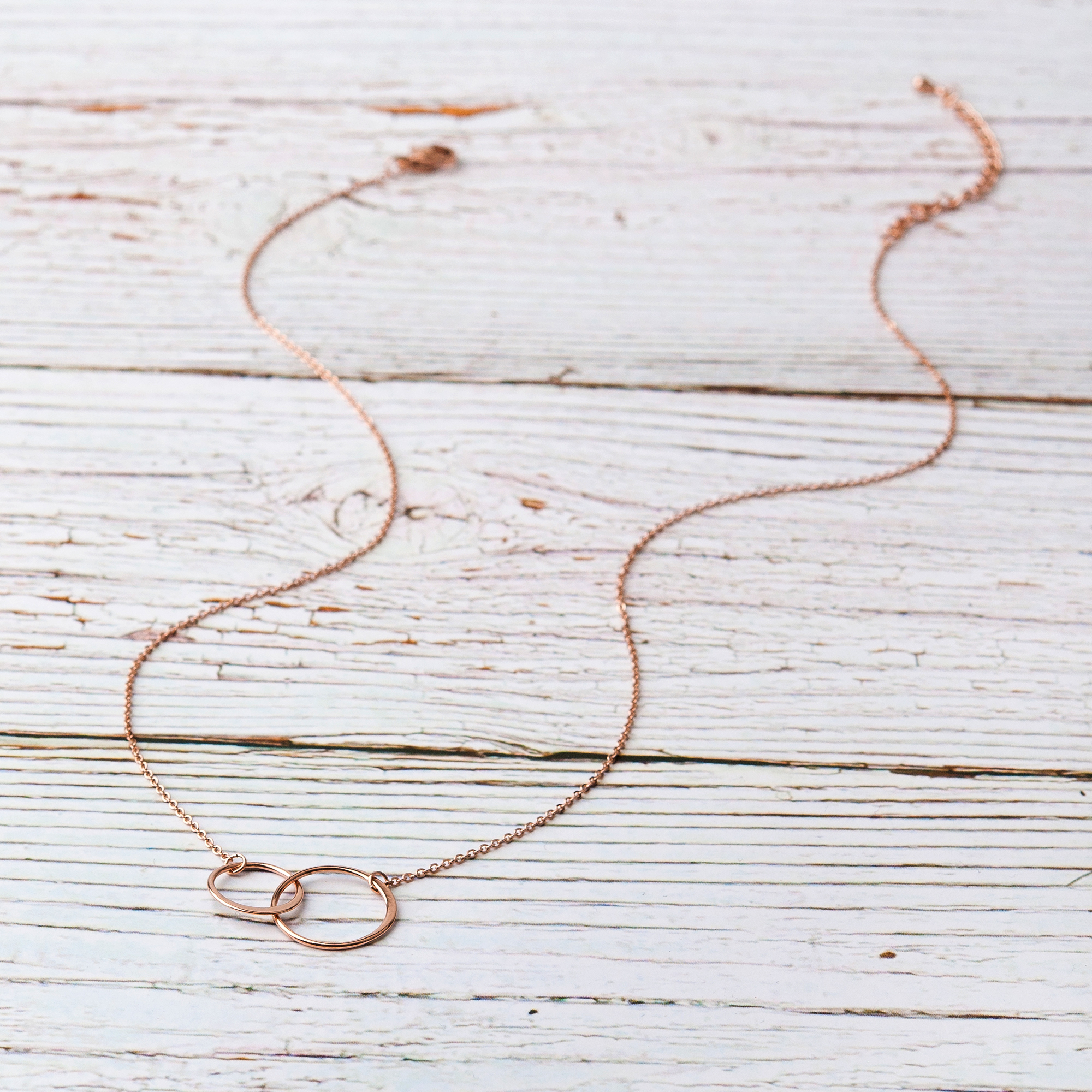 Valentines Day Gift for Mom WifeFor My Beautiful Girlfriend Double Infinity Ring Card Necklace Gift for Mom Romantic Gift Ideas Fiancee Girlfriend with With Gift Box Ships Next Day - Rose Gold
