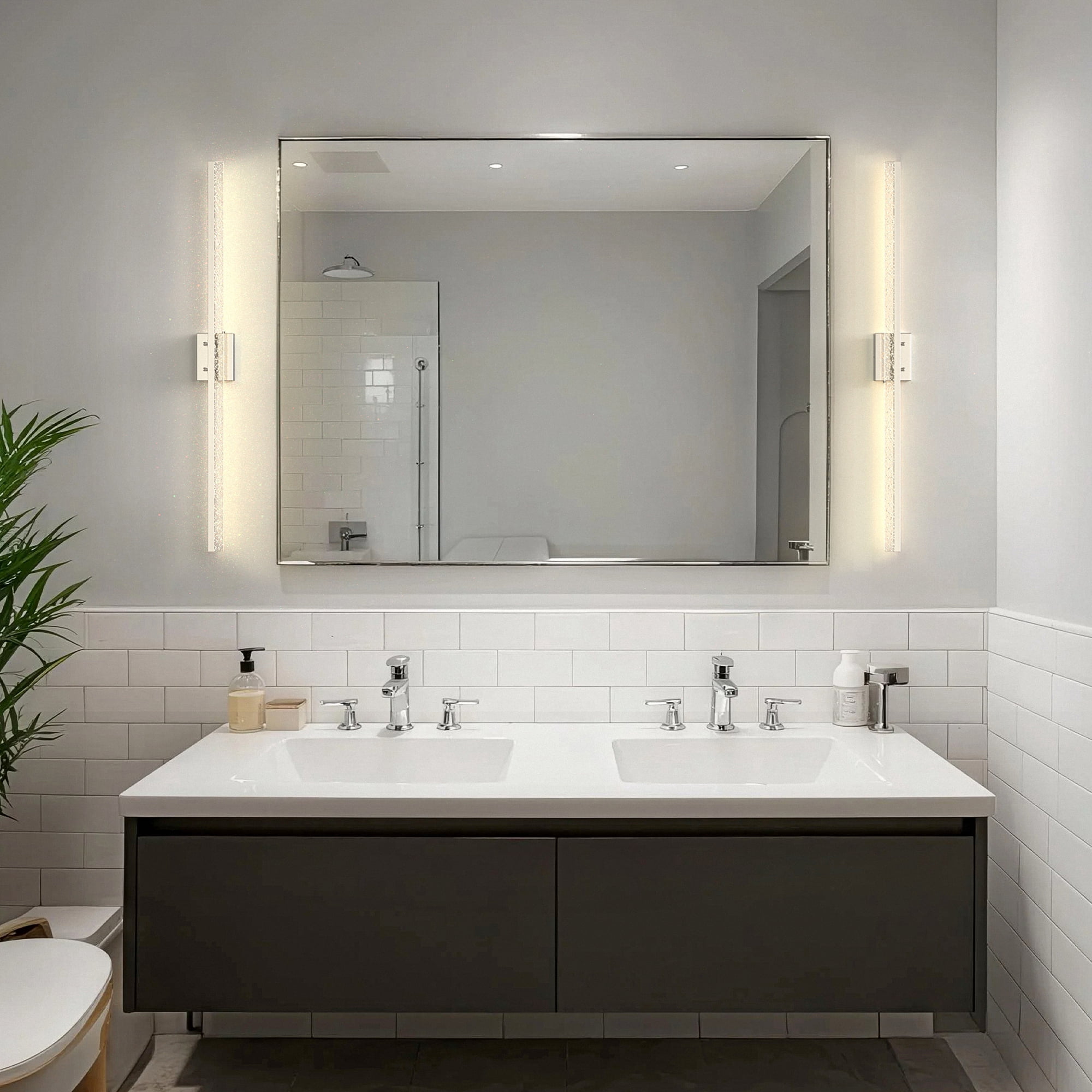 ​YANSUN 48 in LED Vanity Light with Dimmable 3 CCT, Brushed Nickel Finish, Modern Bathroom Mirror Light for Bathroom Vanity Table