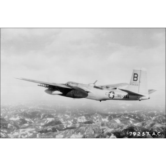 24"x36" Gallery Poster, U.S. Air Force Douglas B-26B-51-DL b-26 Invader, korean war 1951