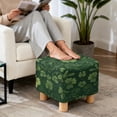 thumbnail image 4 of TSOVTHRID Green Shamrock Leaf Print Stretch Ottoman Cover Square Ottoman Slipcovers for Foot Stool & Folding Storage Furniture Cover with Elastic Bottom for Home St. Patrick's Day Decor, 4 of 7