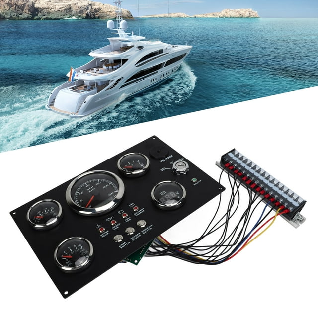Medidor Digital 5 en 1, RPM del motor, nivel de combustible, presión de aceite, temperatura del agua, medidor de voltaje, función de alarma para RV, barco, yate