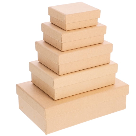 HOMEMAXS 5pcs Rectangle Gift Box with Lid for Jewelry Storage Chocolate Cookie Containers