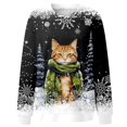 thumbnail image 4 of Chandail en Molleton Imprimé Joyeux Noël pour Femmes Col Rond Décontracté Manches Longues Coupe Ample Blouse d'Entraînement Col Rond Confortable, 4 of 4