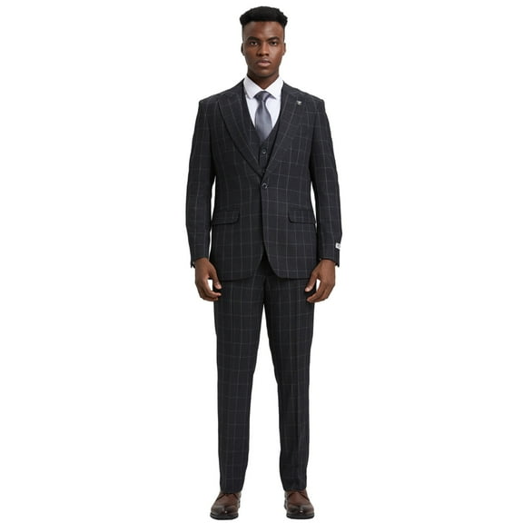 A. Smith Clothiers Hybrid Fit 3-Piece Men’s Suit Jacket and Pant Set