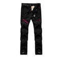 thumbnail image 4 of Pantalones de senderismo desmontables con forro polar para exteriores para hombres y mujeres, pantalones de esquí cálidos de lana de cordero gruesa impermeables para invierno, 4 of 6