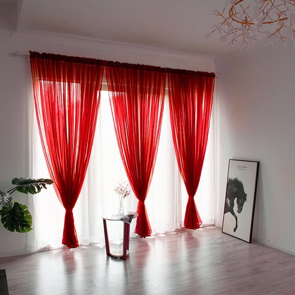1 Panel Leaves Sheer Curtain Voile Drape - 39" W x 79" L, Modern Tulle Window Treatment for Living Room, Bedroom, Door, Cafe - Soft Polyester Semi-Private Valance, Machine Washable