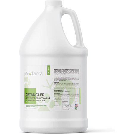 NEXDERMA Anti-Static Pet Detangler Conditioning Spray - Safe for Dogs, Cats - Fresh and Clean Scent for Itchy Dry Skin with VitamiN E - Soothe Skin Irritation and Relieve itching - Gallon, Pack of 1