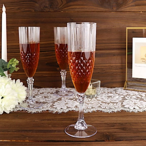 Balsa Circle 6 Clear 8 oz Crystal Disposable Plastic Party Champagne Flutes Wedding Supplies