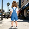 thumbnail image 5 of LIIPEE Girls Suspender Shorts Casual Summer Solid Color Elastic Waist Loose Fit Beach Party Children Pockets Fashion Versatile Comfortable Cute Shorts,10-11 Years, 5 of 9