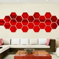 thumbnail image 3 of 36 piezas de pegatinas de pared de acrílico extraíbles con forma de espejo, pegatinas hexagonales para espejos, pegatinas de azulejos, pegatinas de espejo de panal de miel para decoración del hogar,, 3 of 5