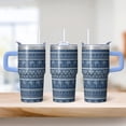 thumbnail image 2 of 20oz Bohemian Design Insulated Cup, Stainless Steel Travel Tumbler with Handle, Leak-Proof Lid, Straw Included, Unique Gift Idea, 2 of 5