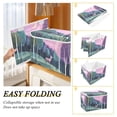 thumbnail image 2 of Yayeee Collapsible Cube Storage Bin with Lid Fabric Closet Decorative Basket with Handles, Green Night Deer, 2 of 7
