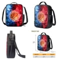 thumbnail image 4 of XYZCANDO Vintage Red Blue Fire Baketball Print School Bag Set for Boys Girls, Rucksack 17 Inch Travel Laptop Bag Fashion Backpack with Lunch Bag and Pencil Case for Hiking Traveling, 4 of 4