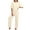01-Beige, variant on MINTREUS Lounge Sets for Women Knit Short Sleeve Tops and Long Pants Soft Comfy Pajamas Set Oversized 2 Piece Outfits