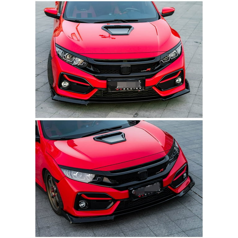 TR Style Carbon Fiber Hood Vent Cover for Honda Civic Hatchback