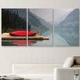 thumbnail image 2 of wall26 Canvas Print Wall Art Set Red Kayak on Dock in Mountain Lake Landscape Nature Wilderness Photography Realism Rustic Relax/Calm Multicolor for Living Room, Bedroom, Office - 24"x36"x3, 2 of 5