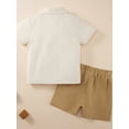 thumbnail image 5 of Hotiary 1-5T Toddler Baby Boys 2 Pieces Cotton Linen Set Short Sleeve Button Down Shirt and Shorts Set Summer Outfits, 5 of 8