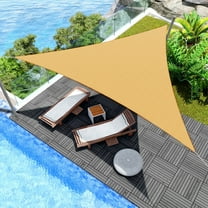 IC ICLOVER 8' x 8' x 8' Sun Shade Sail Canopy Triangle UV Block Sunshade for Outdoor Patio Garden Carport Backyard - Sand