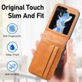 thumbnail image 6 of Decase Wallet Case for Samsung Galaxy Z Flip 5, Shockproof Premium PU Leather with Credit Card Holder Anti-Slip Luxury Dual Layer Hidden Wallet Anti-Scratch Case Cover for Lady Women, Yellow, 6 of 9