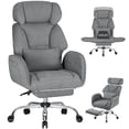 thumbnail image 3 of Hoffree Criss Cross Office Chair with Reversible Armrests, Big and Tall Desk Chair with Footrest, Reclining Ergonomic Computer Chair with Adjustable Headrest, Executive Fabric Chair for Home, Gray, 3 of 11