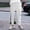White, variant on Dpytoraw Men Solid Color Jacquard Drawstring Casual Pants European And Autumn Loose Business Comfortable Trendy Pants Black