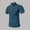 Blue, variant on Men's Waffle Knit Henley Polo Shirt, Stand Collar Short Sleeve, Breathable Golf Polos for Men, Solid Color Casual Polos for Men Blue XL