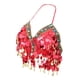 thumbnail image 5 of de Tirante de Danza de Vientre con Borlas de Lentejuelas Monedas Metal Ropa Interior Crop Top para Mujer C rojo Salvador Sujetador de baile para mujer, 5 of 10