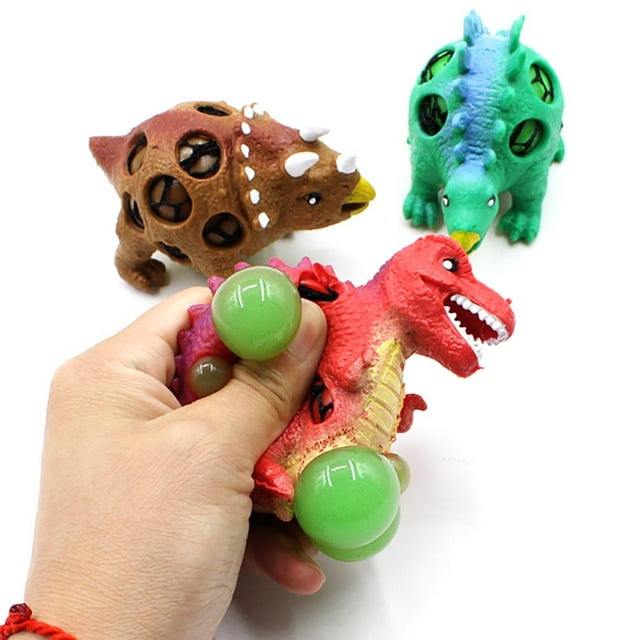 3 bolas antiestrés de dinosaurio con red de juguete sensorial para adultos y niños