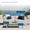 thumbnail image 3 of Lounge Loveseat Sofa, Fabric, White, Modern Contemporary Urban Design, Outdoor Patio Balcony Cafe Bistro Garden Furniture Hotel Hospitality, 3 of 7