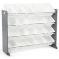 thumbnail image 2 of Humble Crew Storage Organizer with 16 Plastic Bins for Kids & Toddlers, Dark Grey/White, 2 of 12