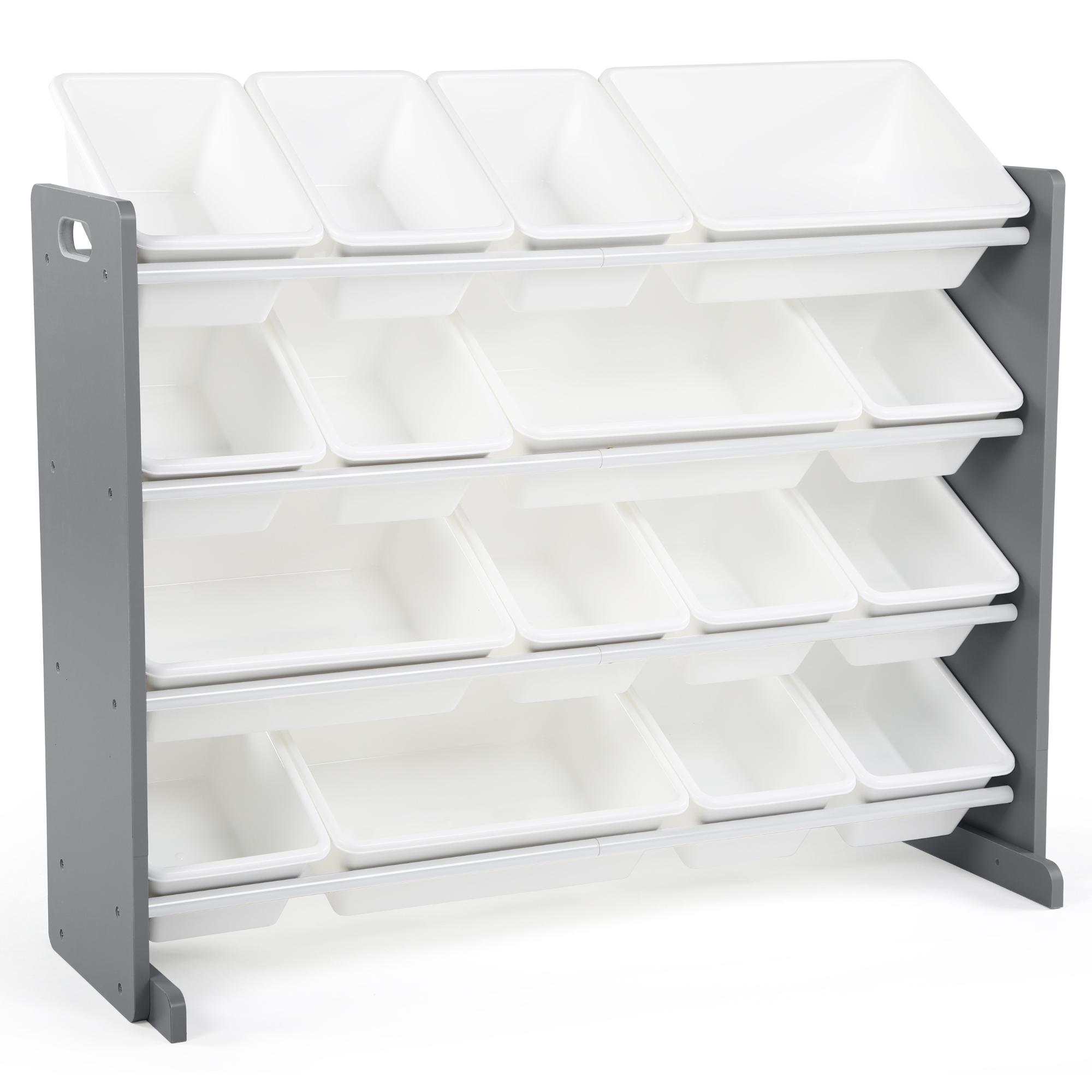Humble Crew Toy Storage Organizer with 16 Bins, Grey and White photo 2