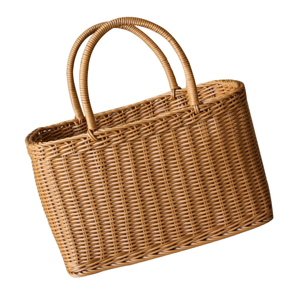 Arborister Hand Woven Easter Basket with Handle - Brown