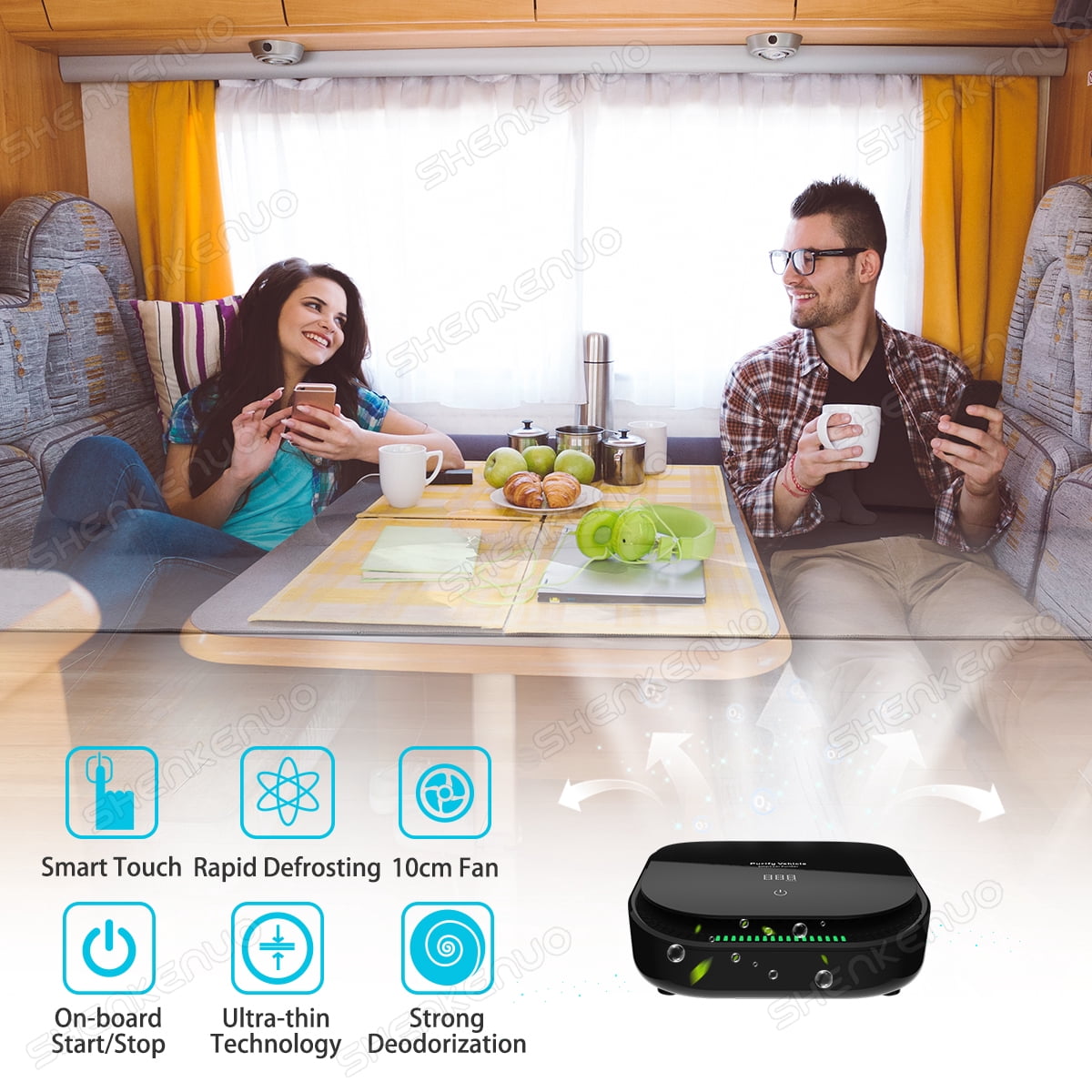 Auto HEPA Air Purifier for Cars, Removes Dust Smoke Odor, Quiet & Portable Unit