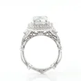 thumbnail image 3 of Kalapi Jewel Women’s Emerald Cut 1.4 Ct Moissanite Double Halo Art Deco Ring – Unique 14K White Gold Plated Engagement Ring with Prong Setting – Elegant Wedding & Gift Jewelry, 3 of 4