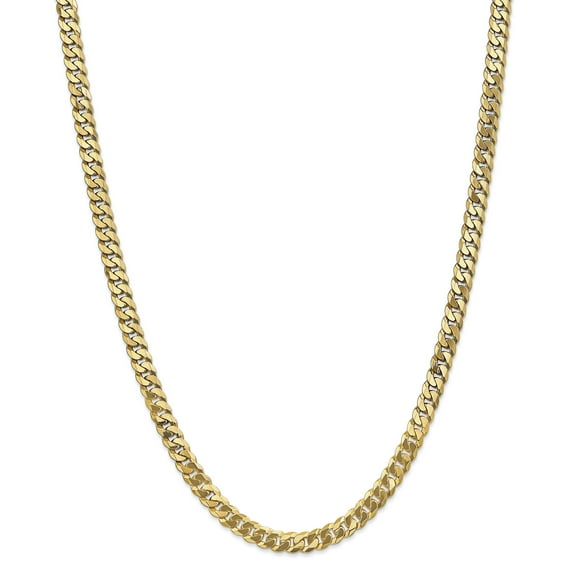 Primal Gold 14 Karat Yellow Gold 6.25mm Flat Beveled Curb Chain