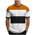 thumbnail image 1 of WRKEKC Chemises à Manches Courtes pour Hommes Mode Décontractée Imprimé Rayé T-Shirt Athlétique Manches Courtes Col Rond Haut Graphique Confortable, 1 of 5
