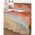 thumbnail image 3 of Quilts Full Size Bedding Set, Burnt Orange Ombre Coastal Lightweight Quilted Comforter, Summer Nautical Beach Ocean Seaside Soft Bedspread Coverlet with Pillow Covers for All Season, 78" x 90", 3 of 7