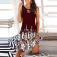 thumbnail image 3 of Robes d'Été Décontractées pour Femmes Mode Aguichant Vintage Fleurs Robe Mini Moulante Sans Manches à Col Rond à Imprimé Floral Ajourée TP-TG pour Femmes, 3 of 3