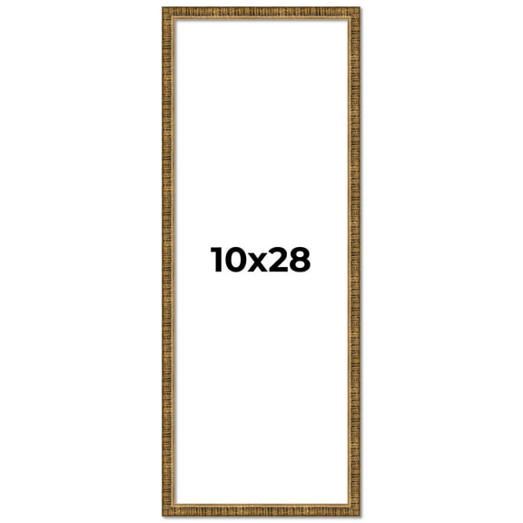 10x28 Frame Gold Picture Frame - Complete Modern Photo Frame Includes UV Acrylic Shatter Guard